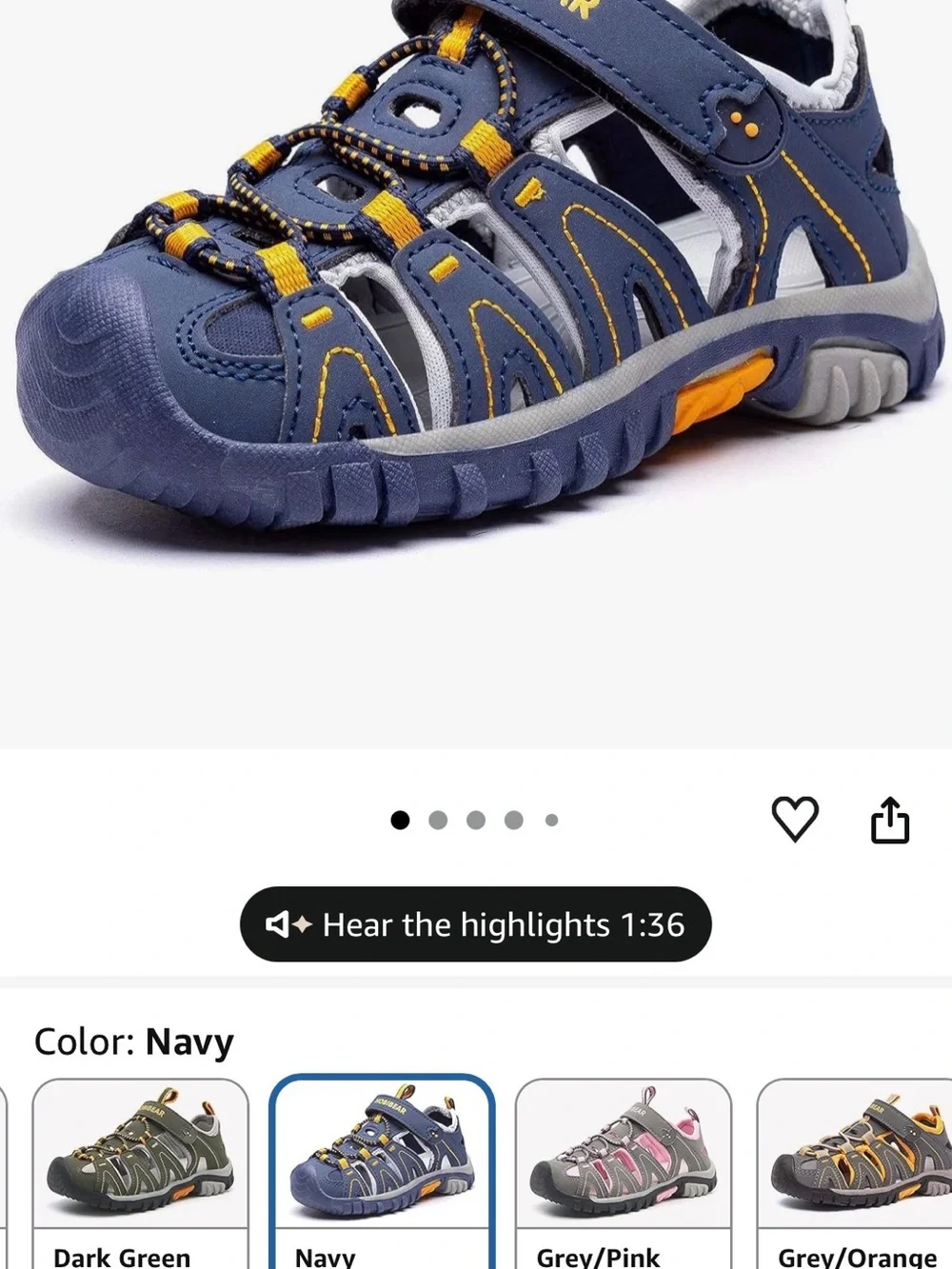 Hobibear Kids Navy and Orange Sandals
